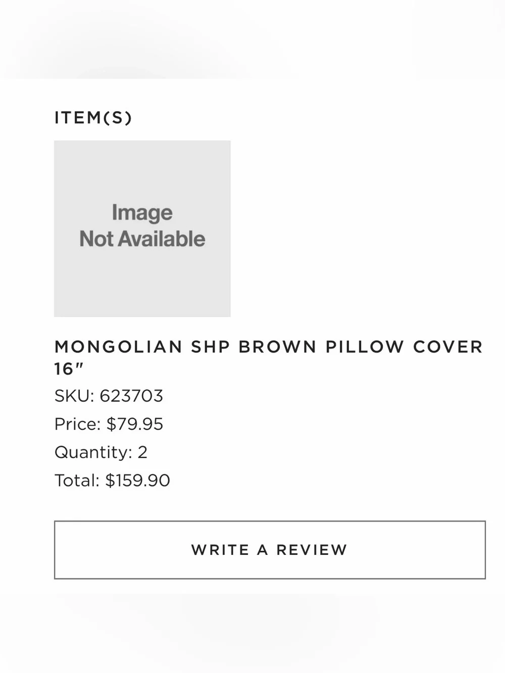 CB2 Tan Mongolian Faux Fur Throw Pillow cover